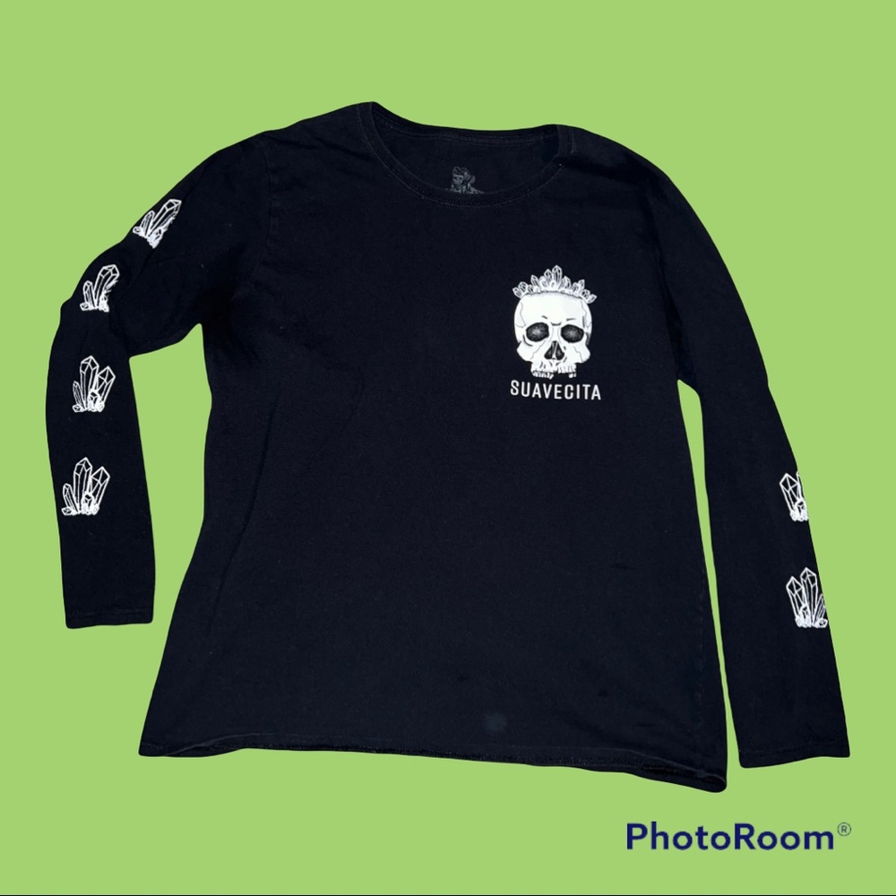 Suavecita- Long Sleeve Skull/Gems